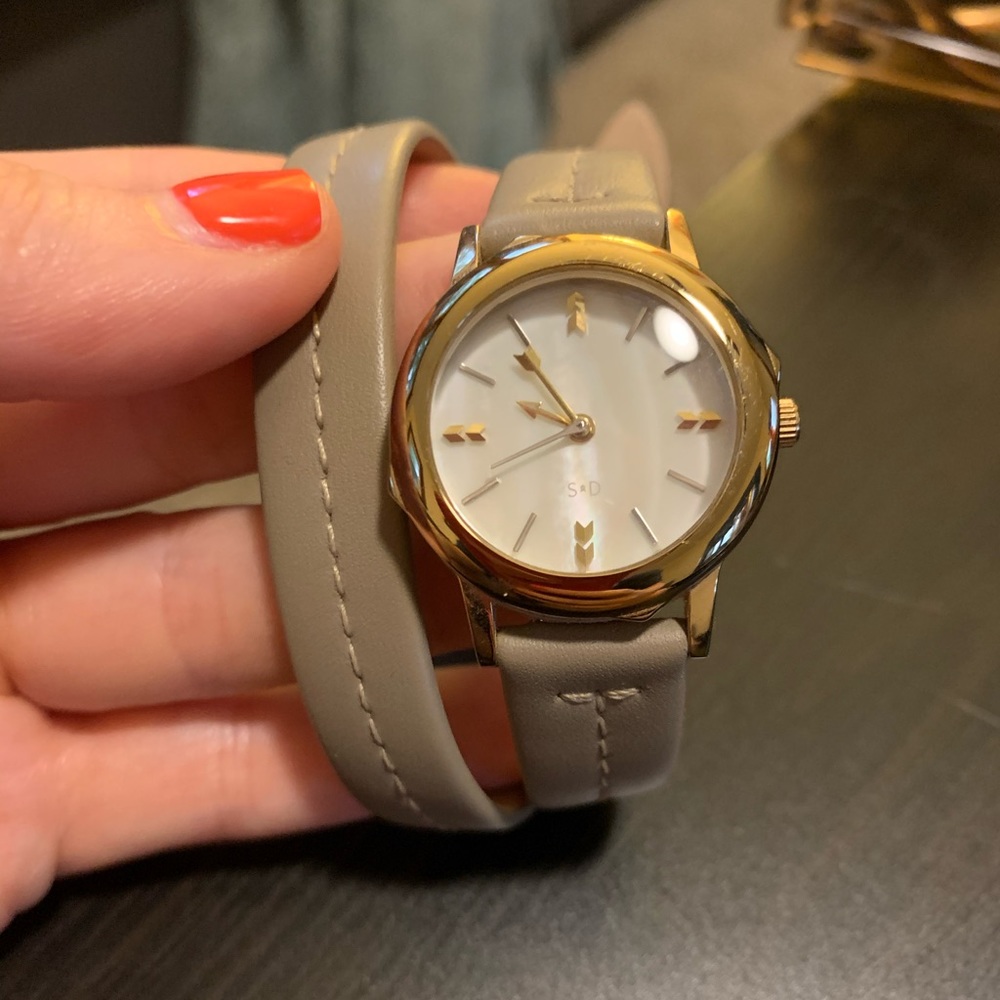 Stella & Dot Leather Wrap Wristwatch